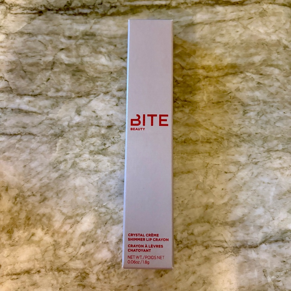 NEW UNUSED Bite Beauty Crystal Crème Shimmer Lip Crayon in Grape Glaze